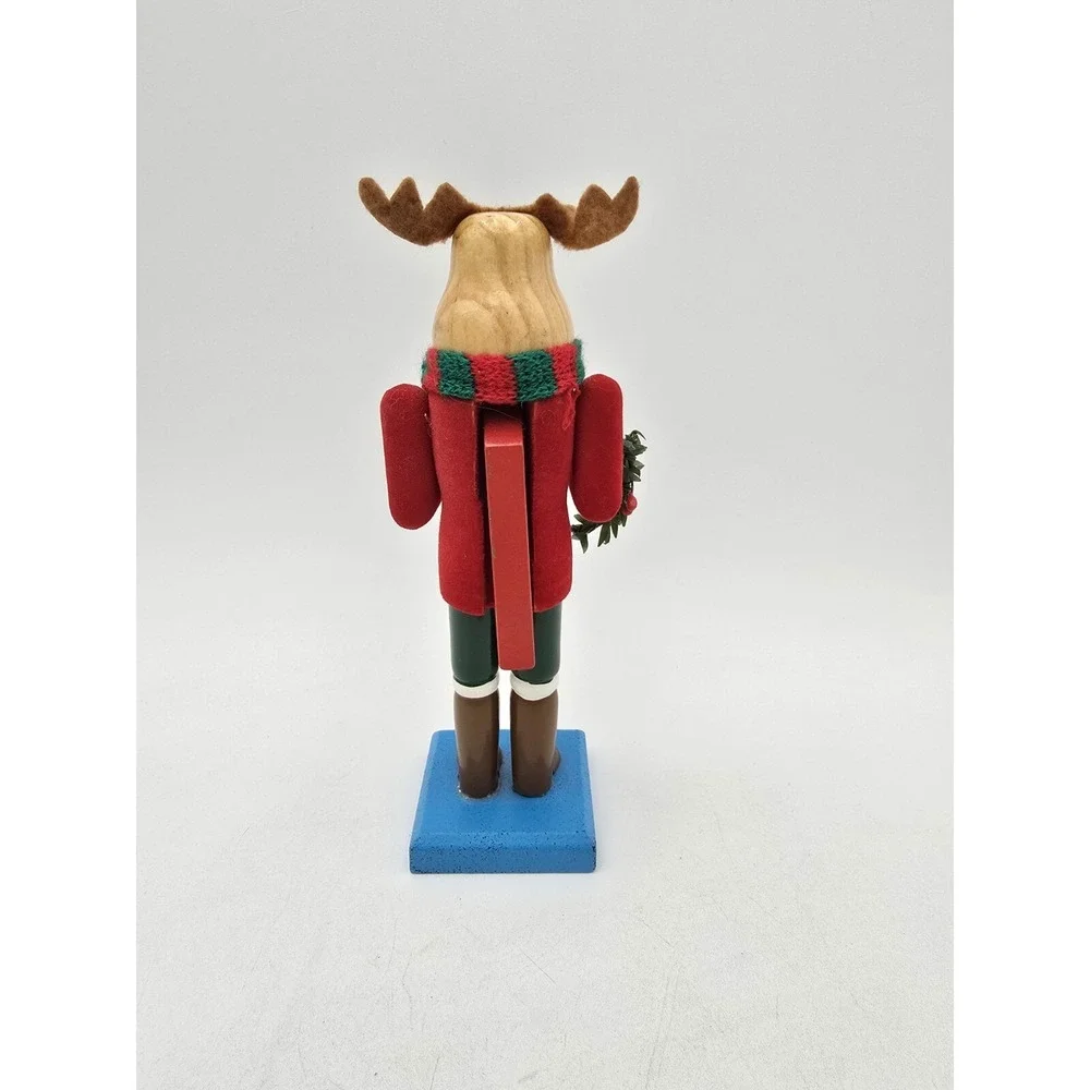 Reindeer With Wreath‎ Limited Edition 2007 Wooden Nutcracker 7.5